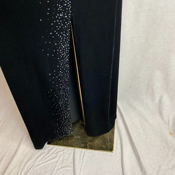 Vintage Dave Johnny Womens Velvet Maxi Dress Size 9/10 Whimsigoth Beaded Formal - Picture 5 of 12